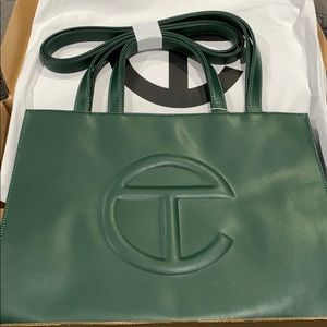 Telfar medium dark olive green bag